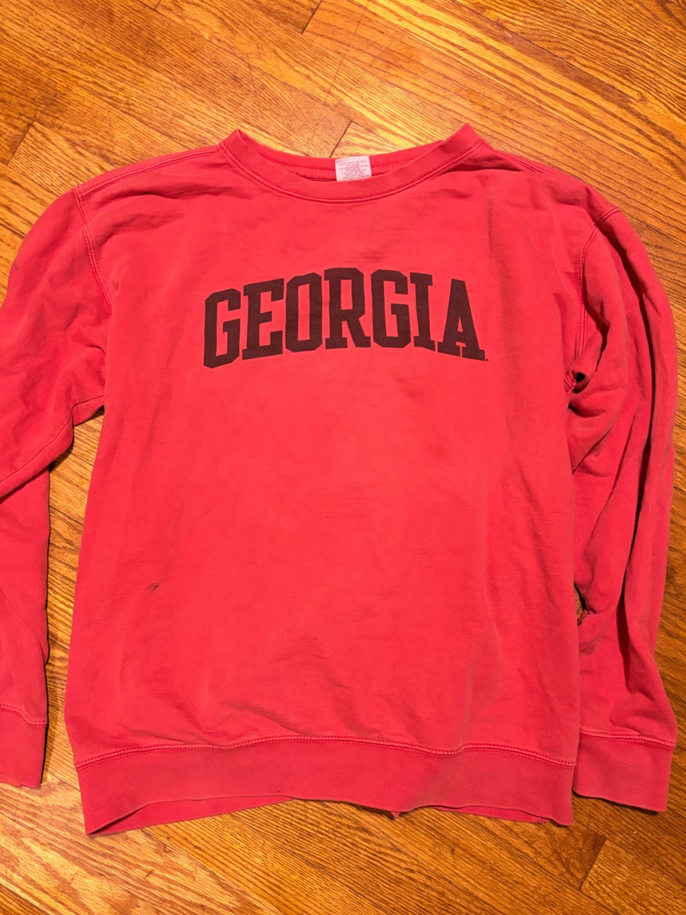 Vintage OF Pressbox Red Crewneck
Sweatshirt with Black GEORGIA Print